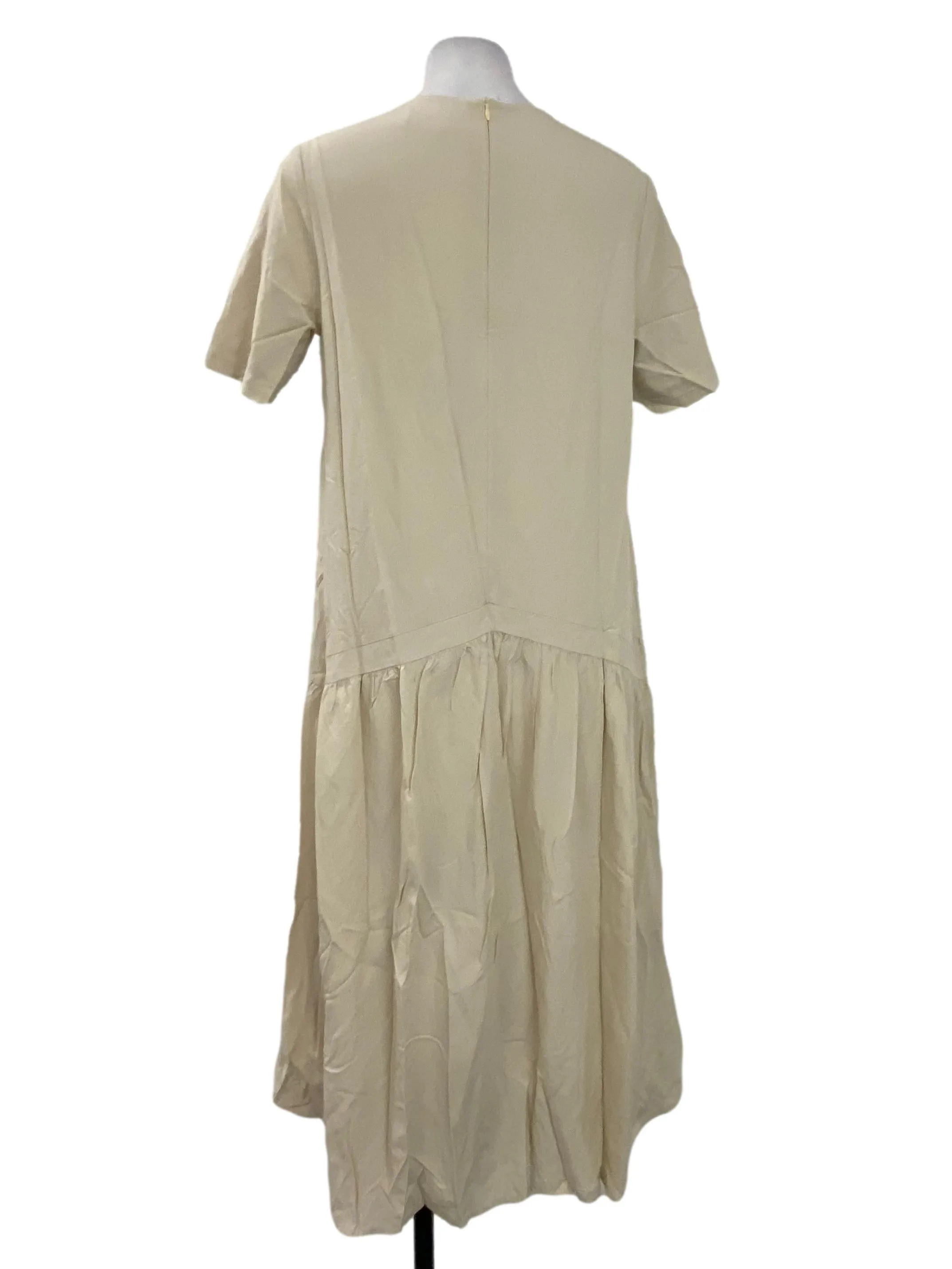 Cream Pleated Dress OSN