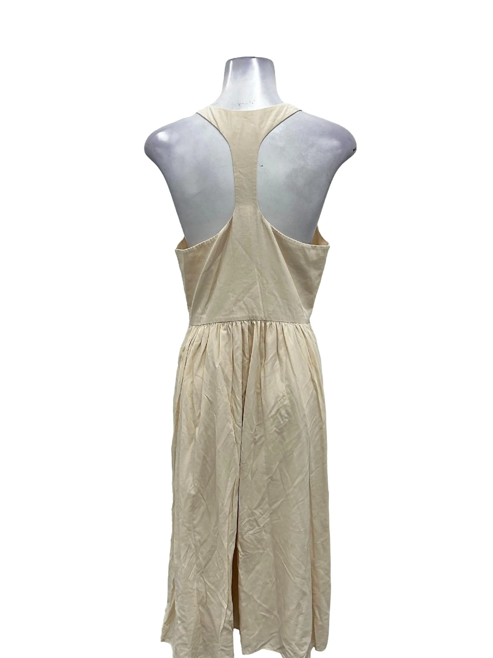 Cream Sleeveless Racerback Dress OSN