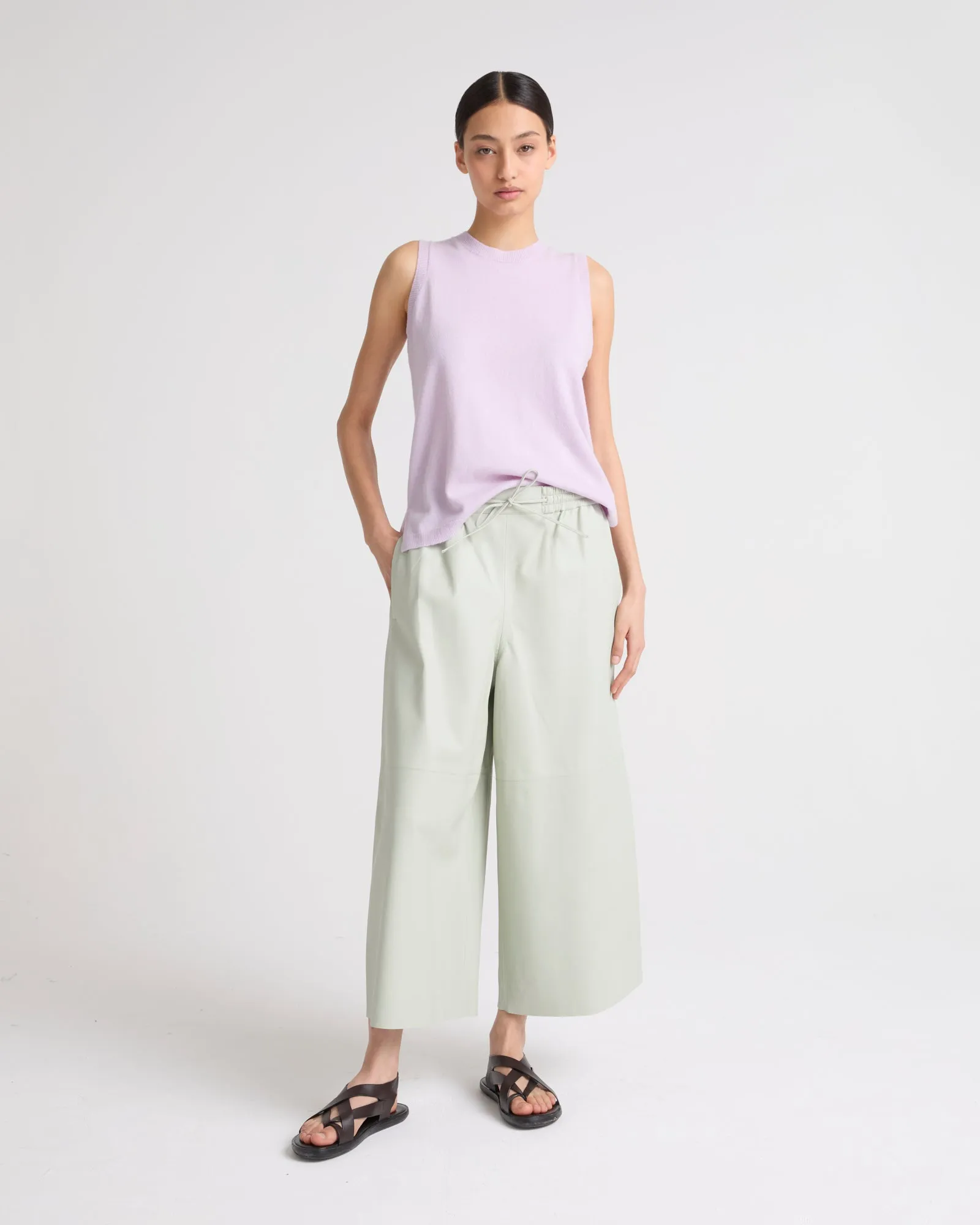 Culottes in fine lambskin leather