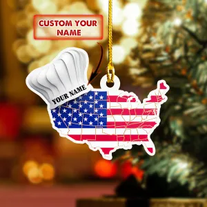 Custom Shaped Ornament - American Chef - Nt168 - Loop - Ct210