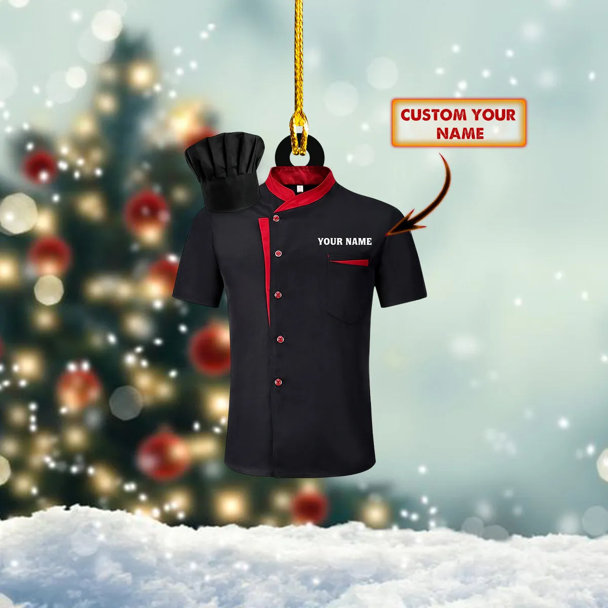 Custom Shaped Ornament - Chef Uniform 1 - Nt168 - Loop - Ct211
