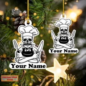 Custom Shaped Ornament - Skull Chef - Nt168 - Loop - Ct212