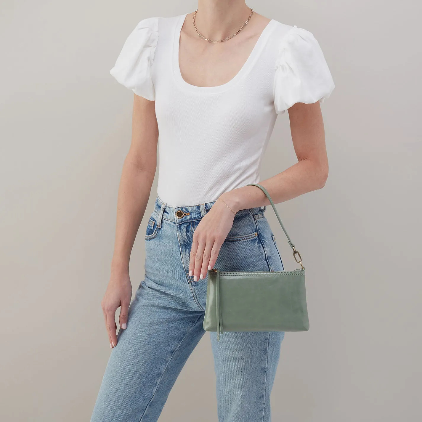Darcy Crossbody In Polished Leather - Jade