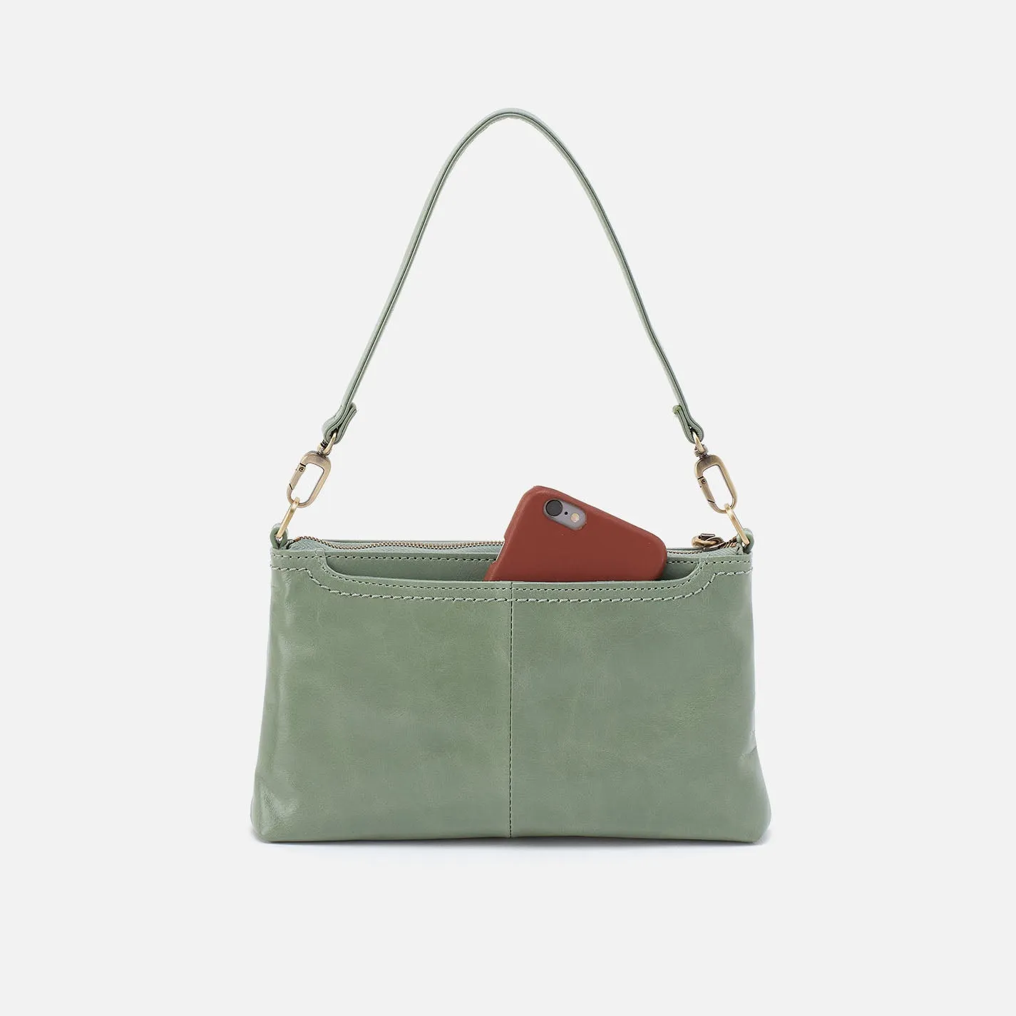 Darcy Crossbody In Polished Leather - Jade