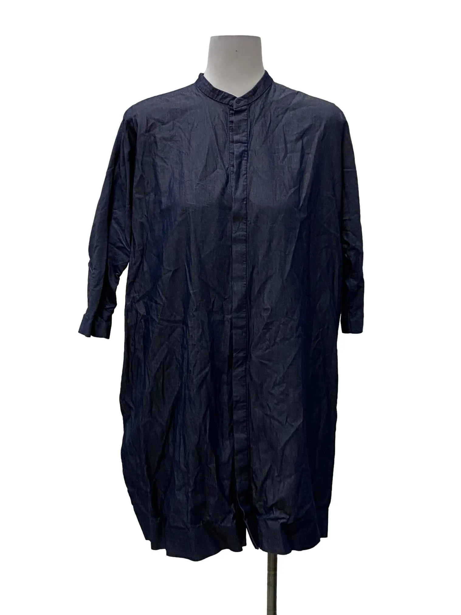 Dark Blue Button Up Shirt Dress IGC