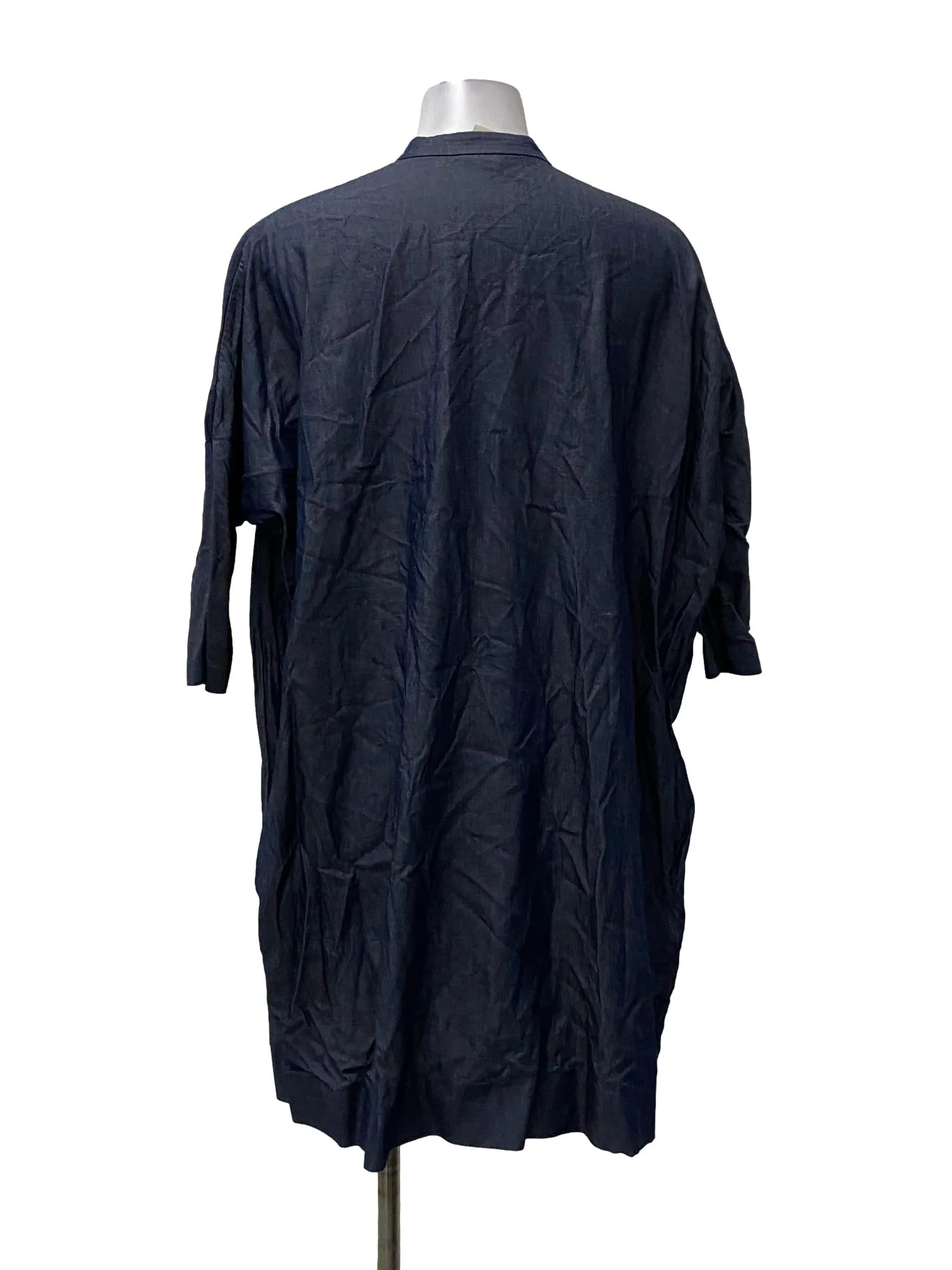 Dark Blue Button Up Shirt Dress IGC
