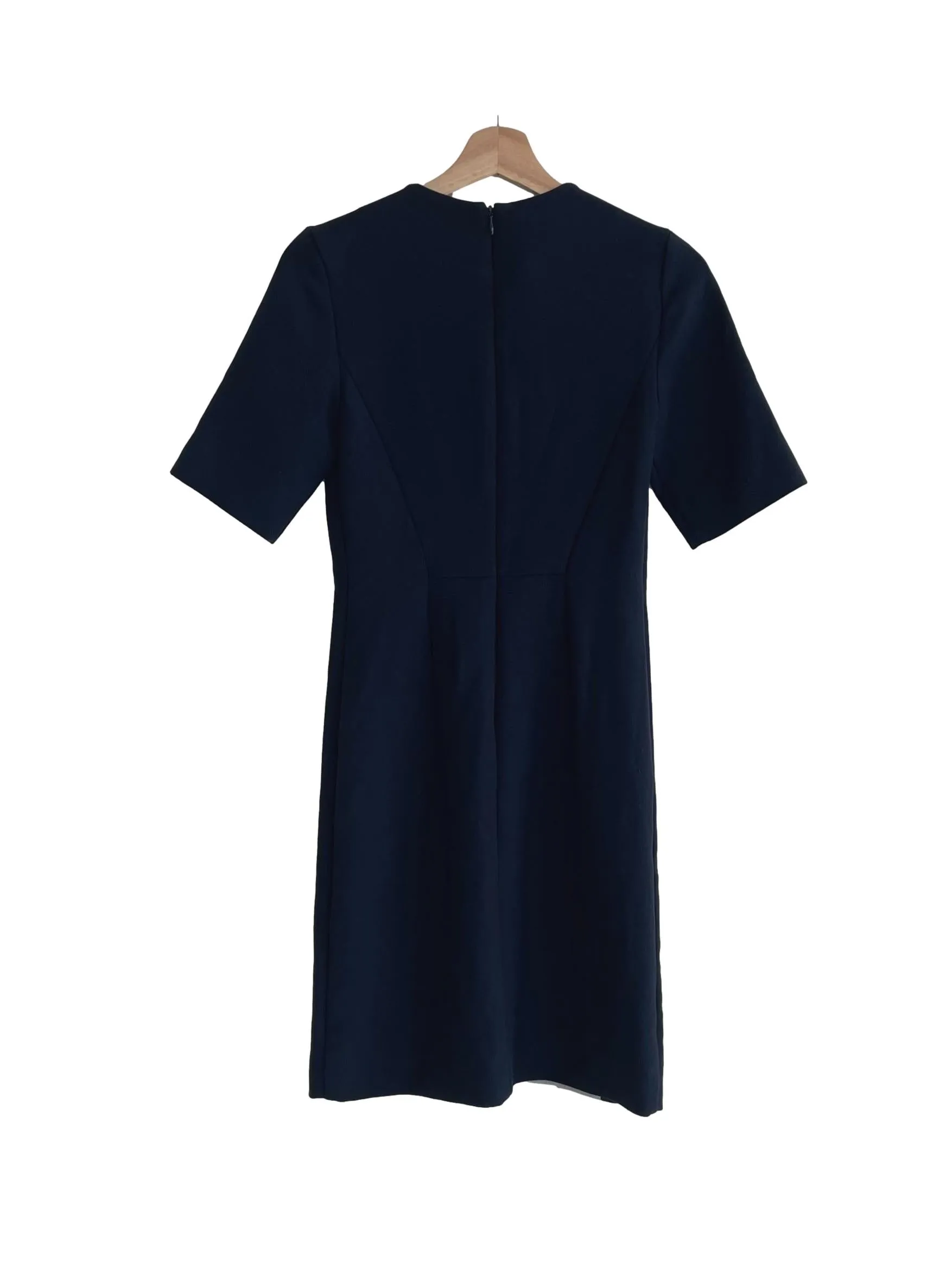Dark Blue Grey Short Sleeves Dress
