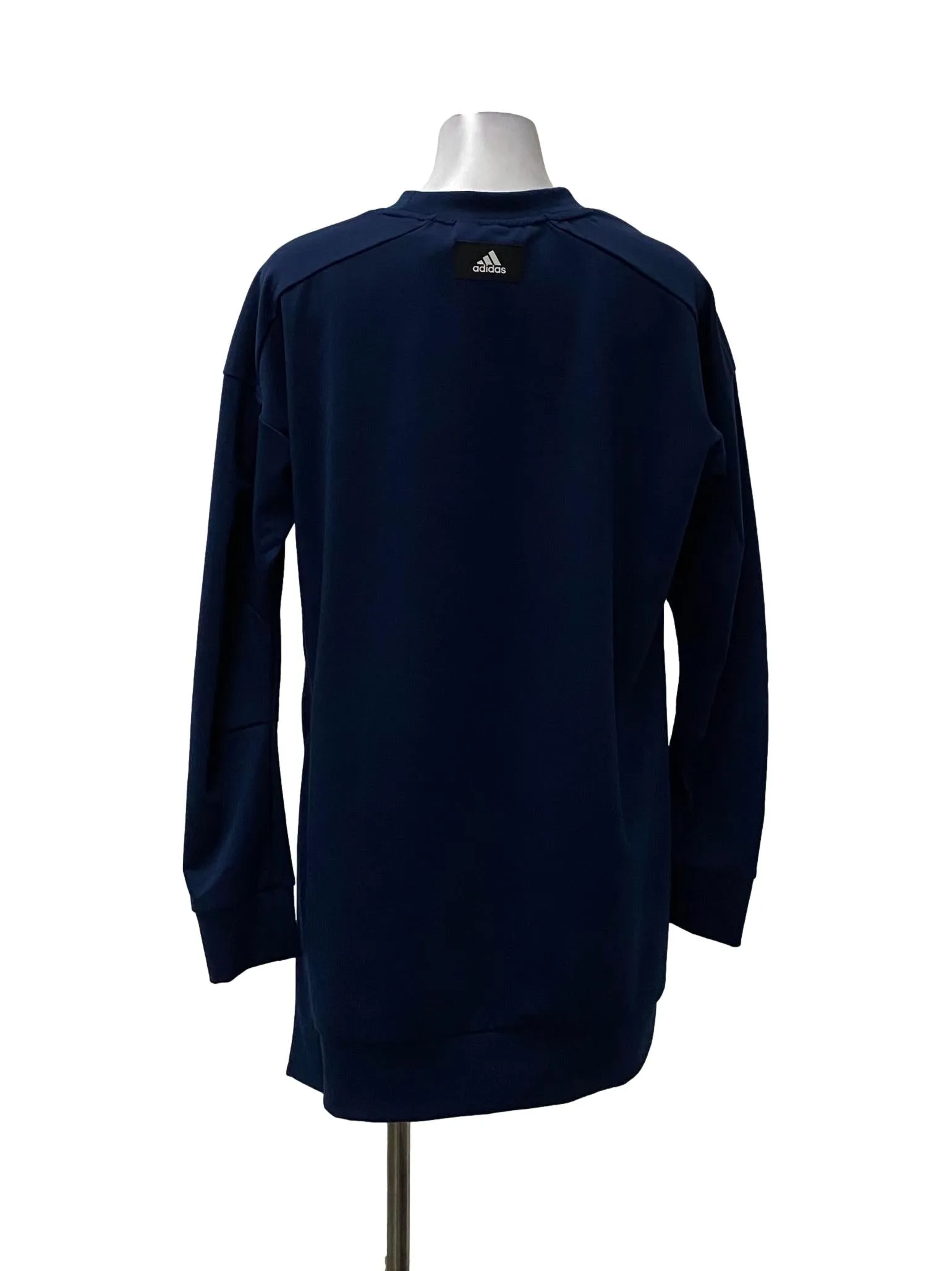Dark Blue Round Neck Long Sleeved Dress