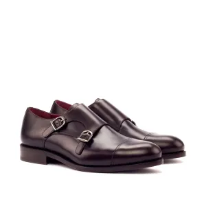 Dark Brown Leather Double Monk