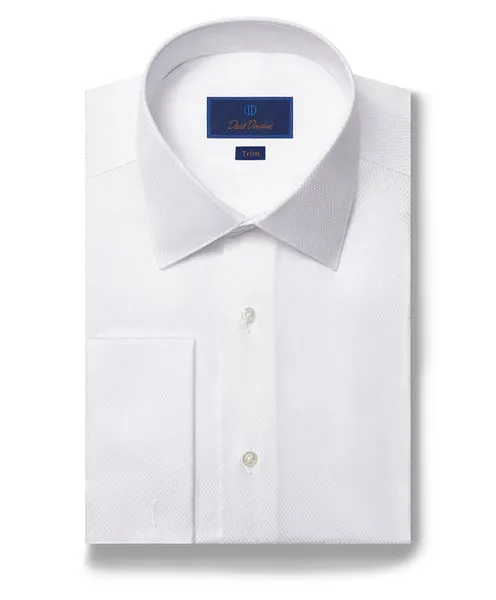 David Donahue Trim Formal Tuxedo Shirt - White