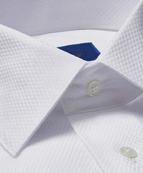 David Donahue Trim Formal Tuxedo Shirt - White