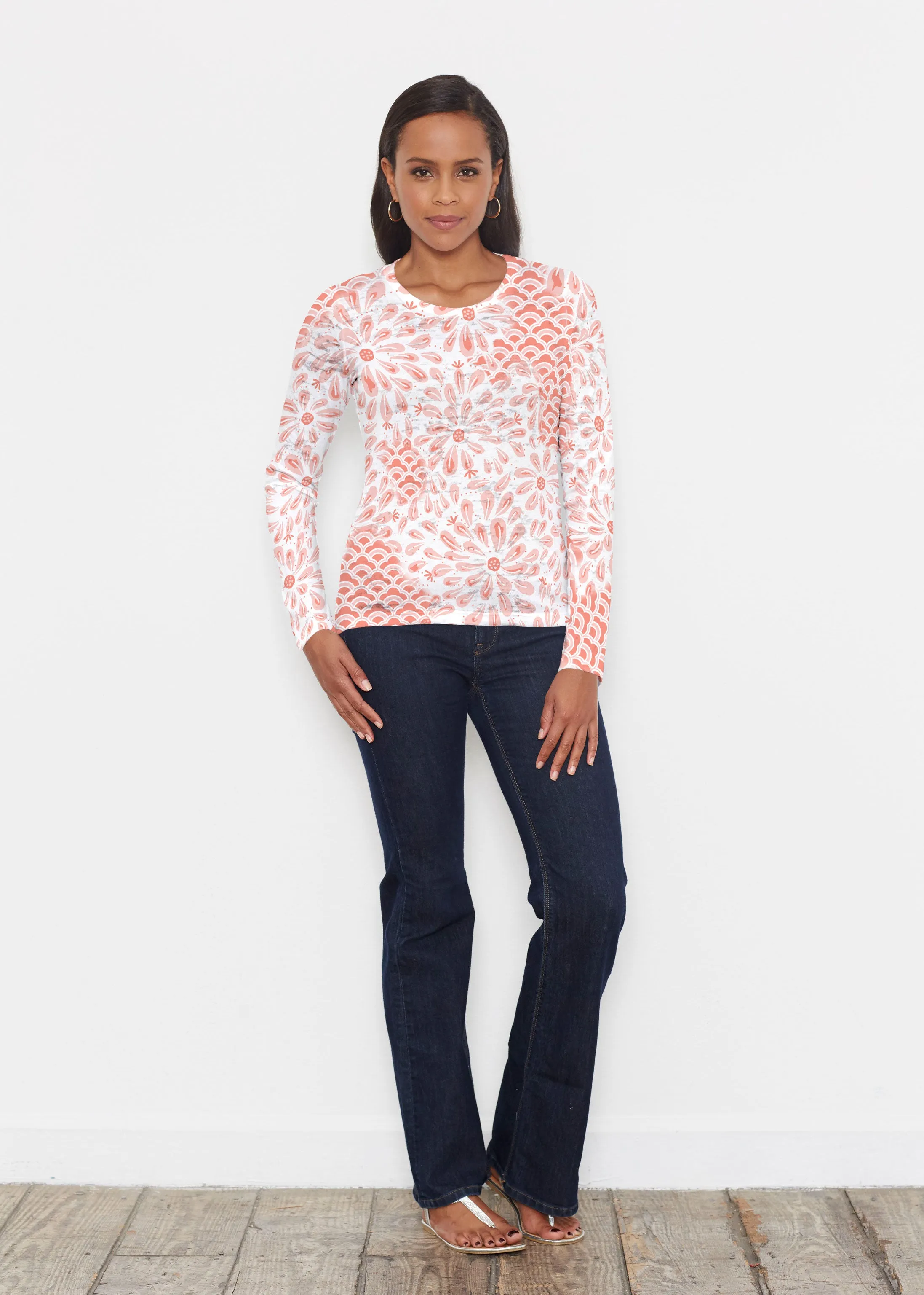 Daybreak Orange (8084) ~ Signature Long Sleeve Crew Shirt
