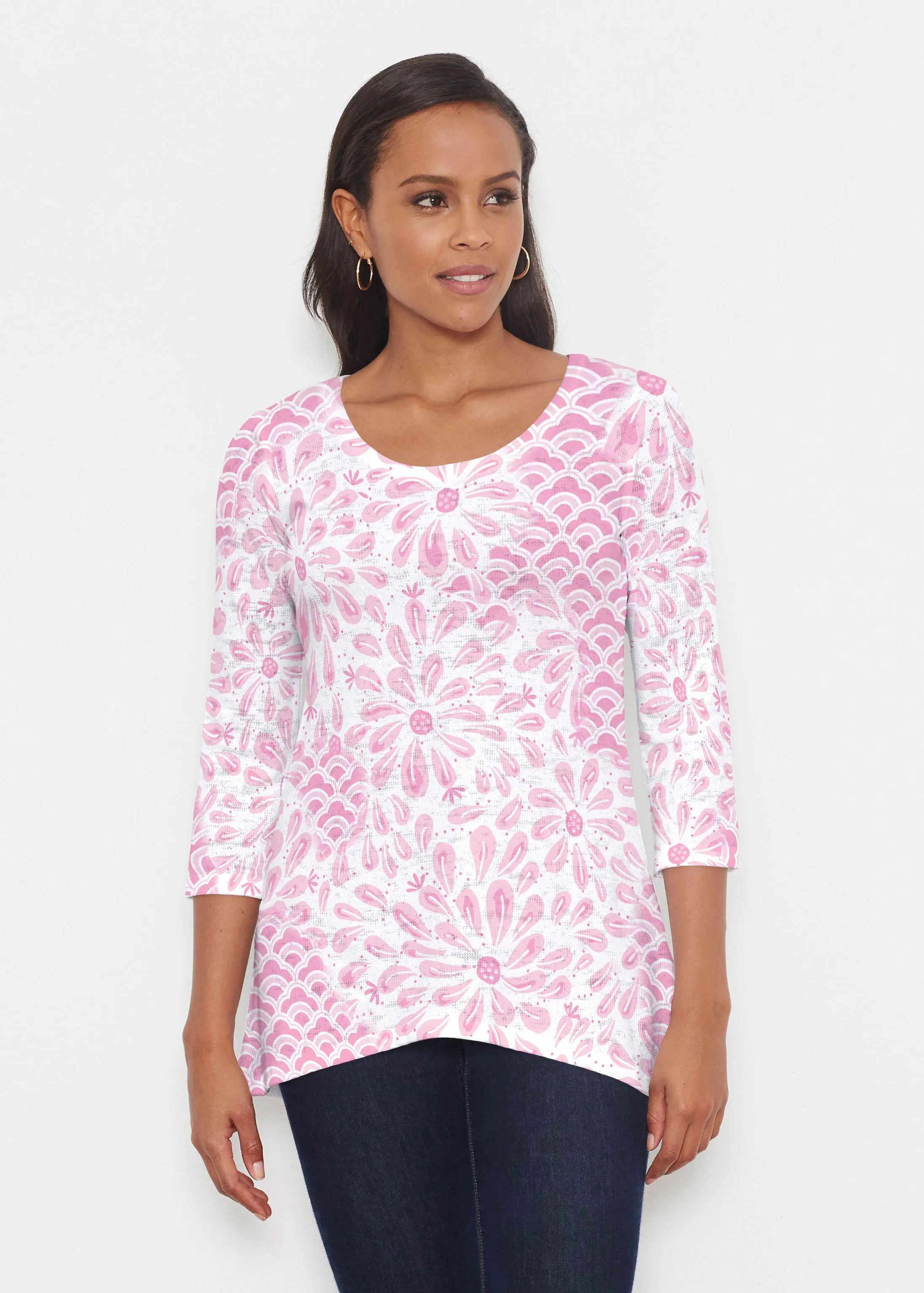 Daybreak Pink (8073) ~ Katherine Hi-Lo Thermal Tunic