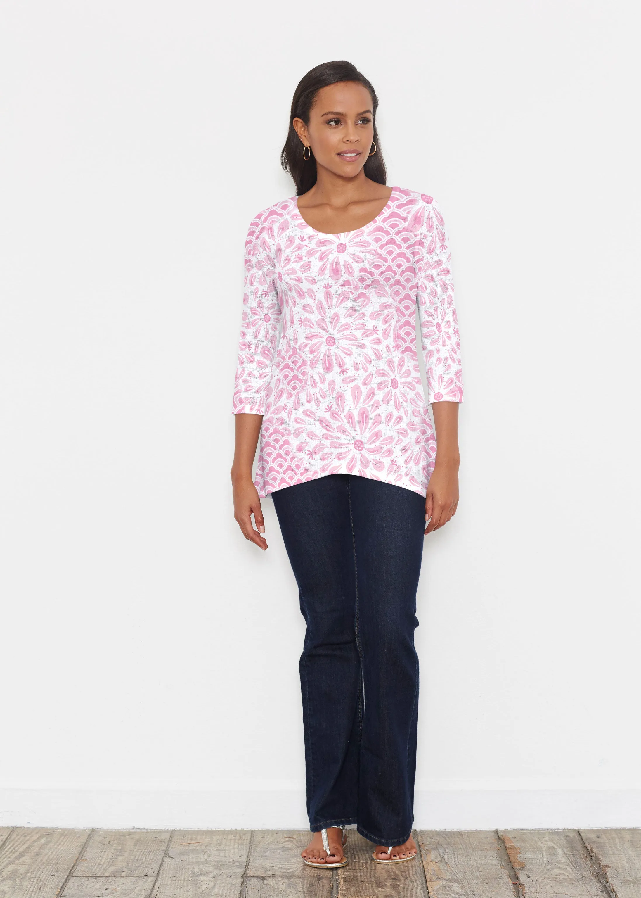Daybreak Pink (8073) ~ Katherine Hi-Lo Thermal Tunic