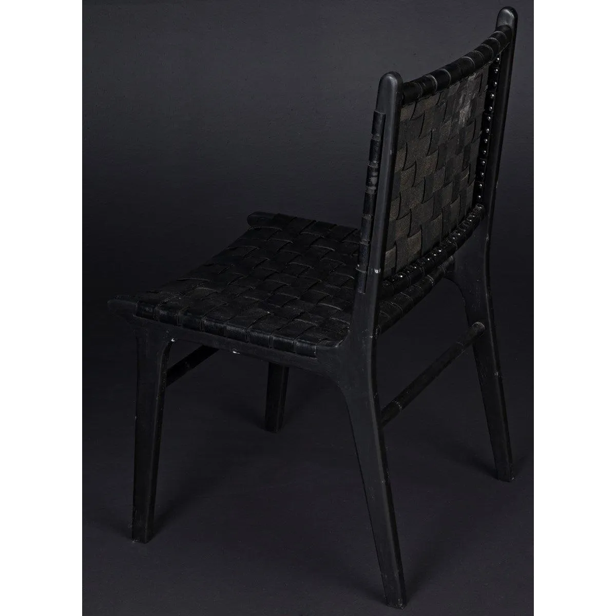 Dede Dining Chair, Leather, Black