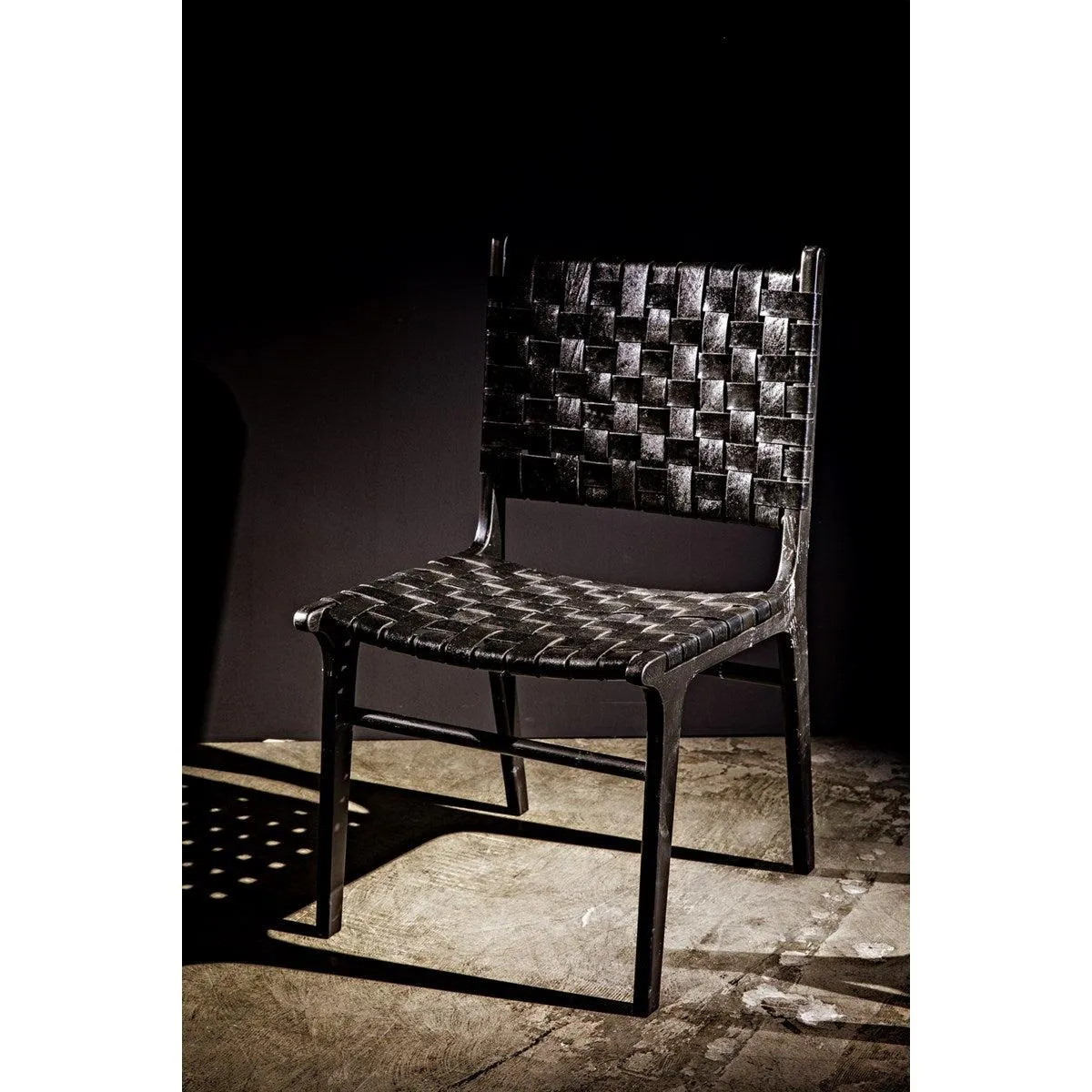 Dede Dining Chair, Leather, Black