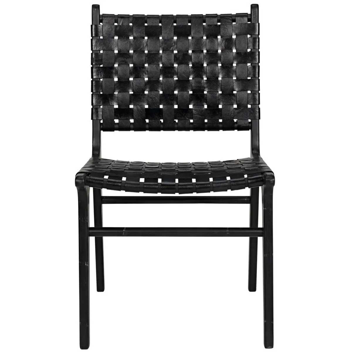 Dede Dining Chair, Leather, Black