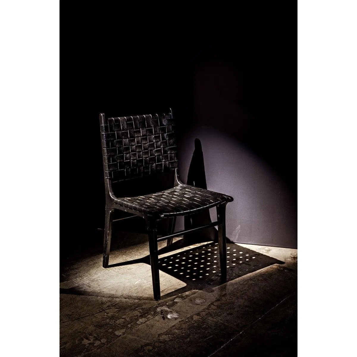 Dede Dining Chair, Leather, Black