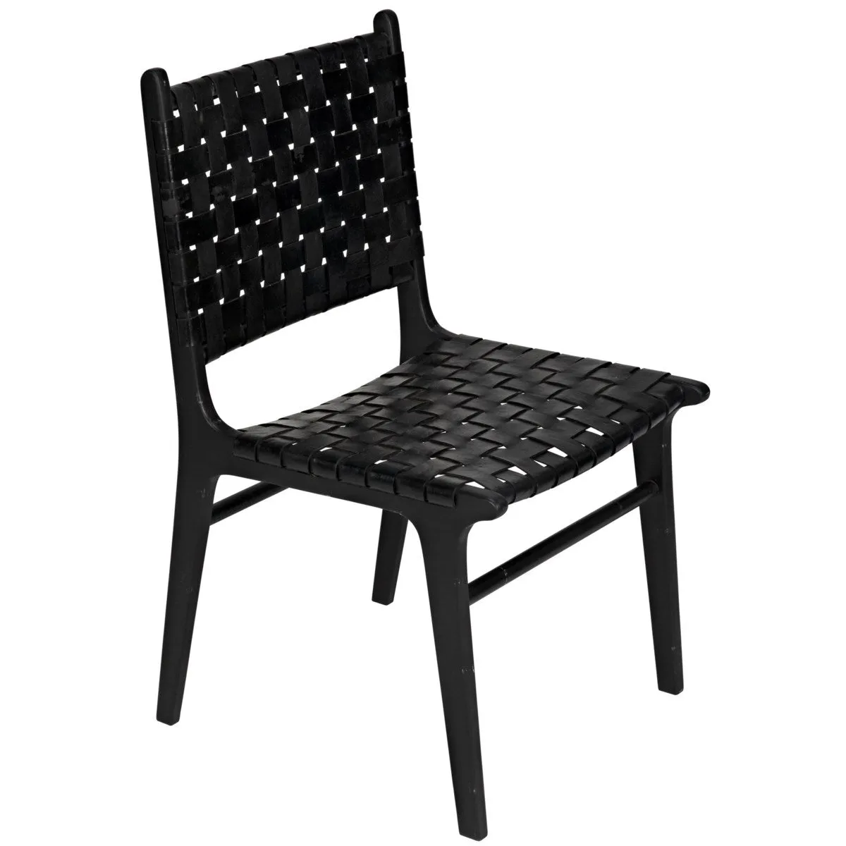 Dede Dining Chair, Leather, Black