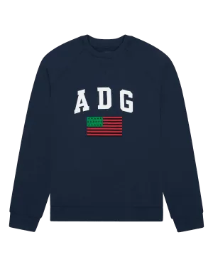 Denim Tears ADG Pan African American Flag Crewneck Blue