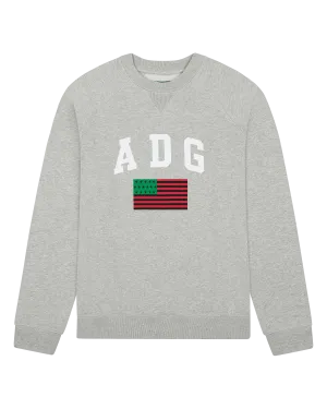 Denim Tears ADG Pan African American Flag Crewneck Grey