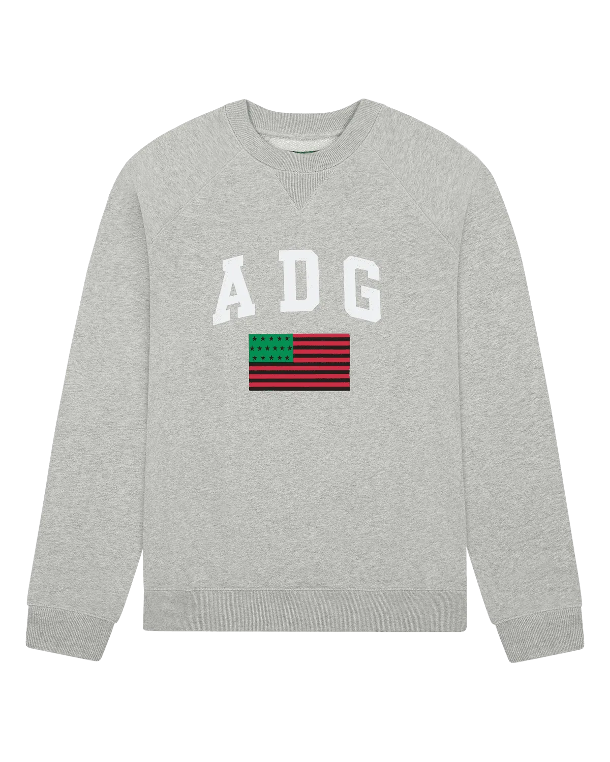Denim Tears ADG Pan African American Flag Crewneck Grey