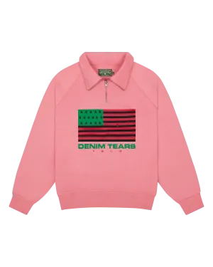 Denim Tears ADG Pan African American Flag Half Zip Pink