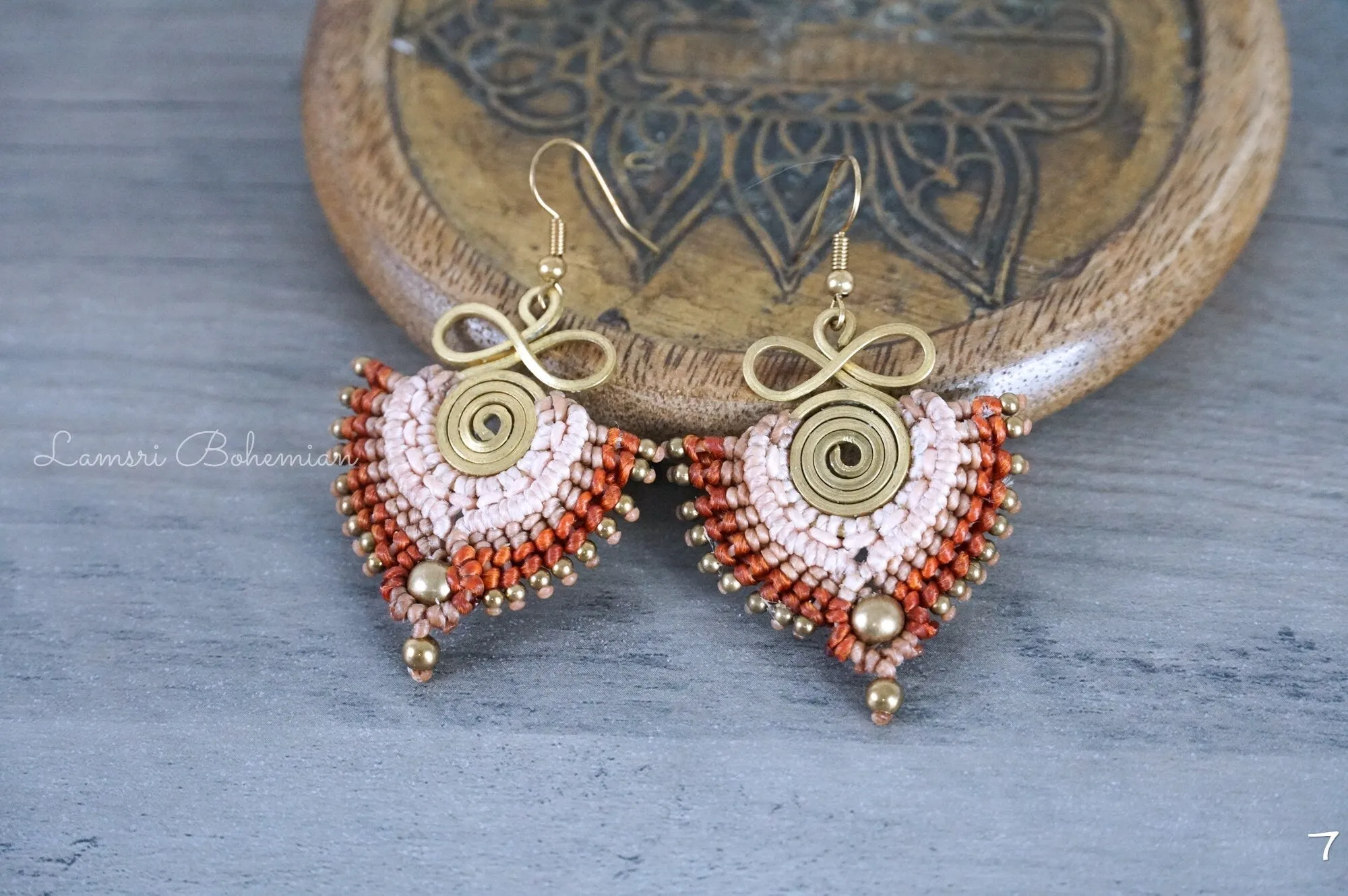 Desert Rose Micro Macrame Boho Earrings