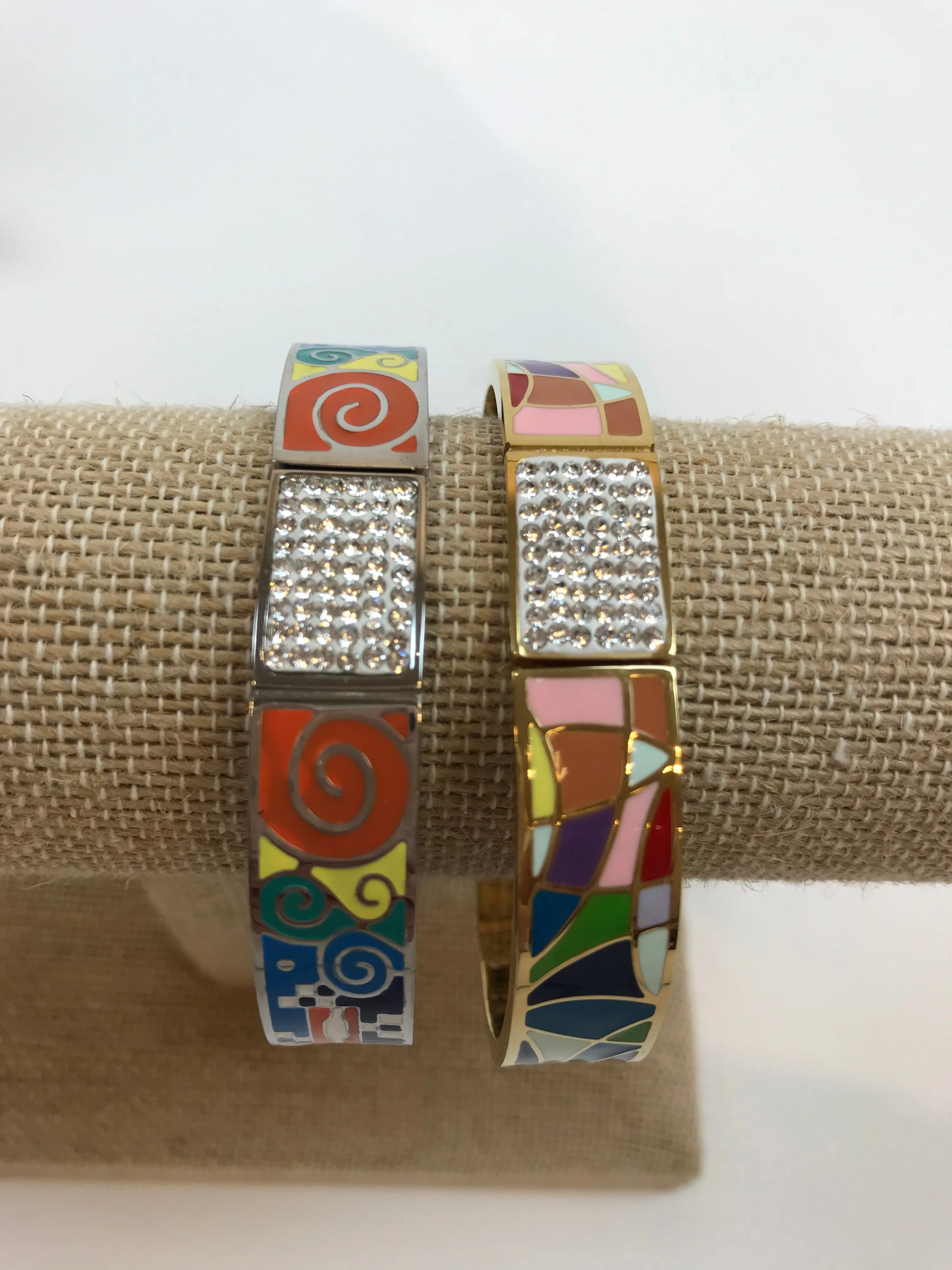 Designer Inspired Enamel Pave Bracelets | Resort Wear Jewelry