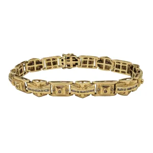 Diamond Bezel & Channel-Set Vintage Men's Bracelet (14K)