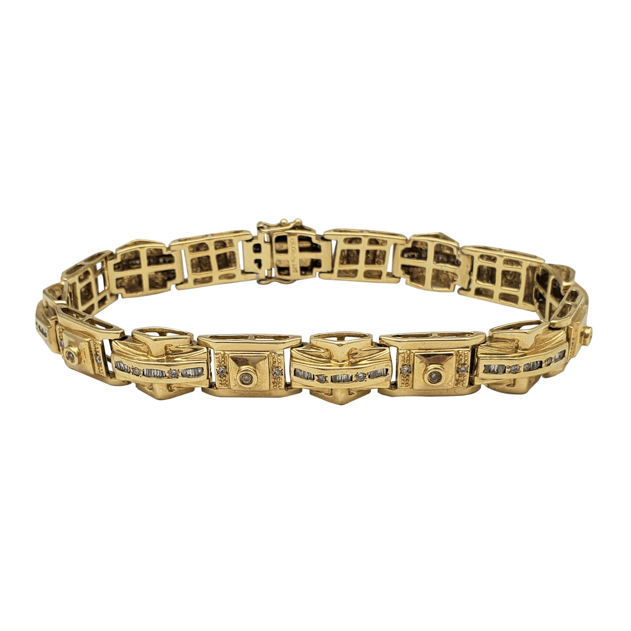 Diamond Bezel & Channel-Set Vintage Men's Bracelet (14K)