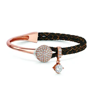 Dianna Leather Bracelet Brown/Rose gold