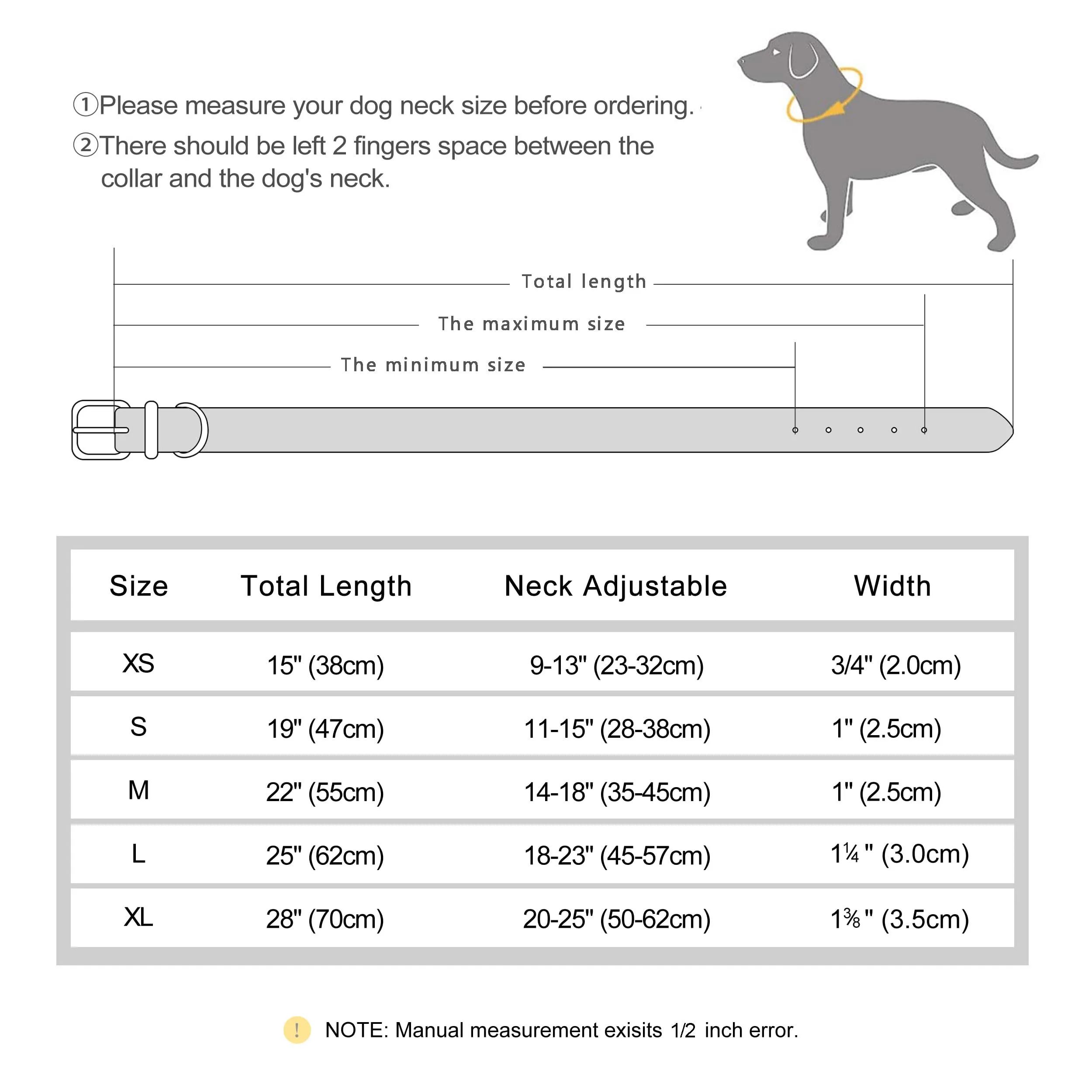 Didog Personalized Genuine Leather Dog Collars with Engraved Nameplate for Medium Large Dogs, M-Brown