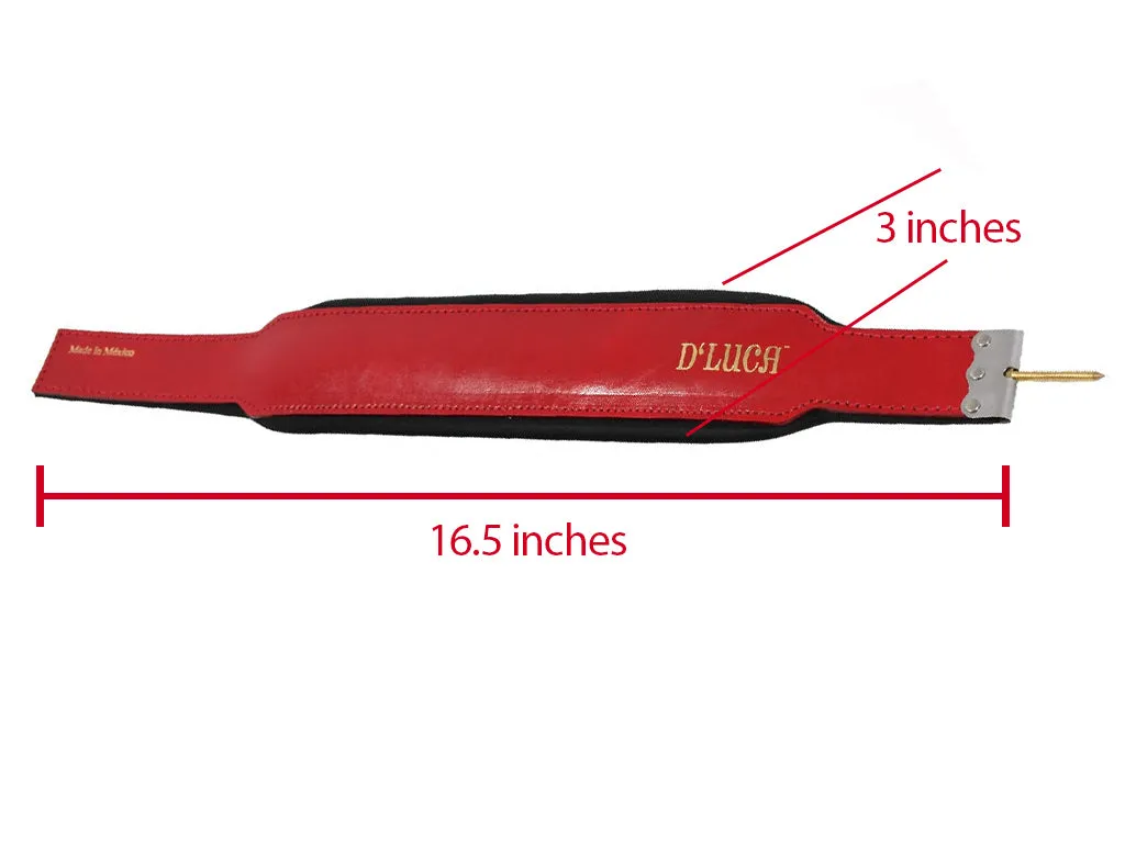 D'Luca Pro Series Genuine Leather Accordion Bass Straps 16.5 Inches Red