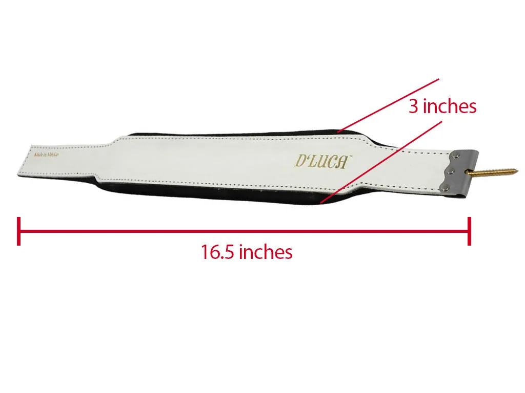 D'Luca Pro Series Genuine Leather Accordion Bass Straps 16.5 Inches White