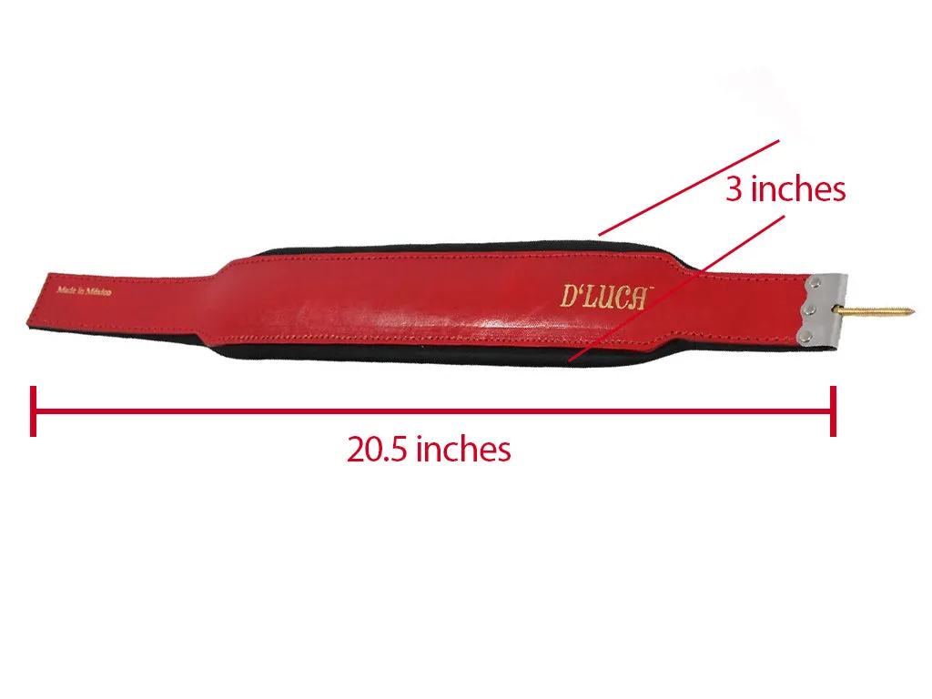 D'Luca Pro Series Genuine Leather Accordion Bass Straps 20.5 Inches Red