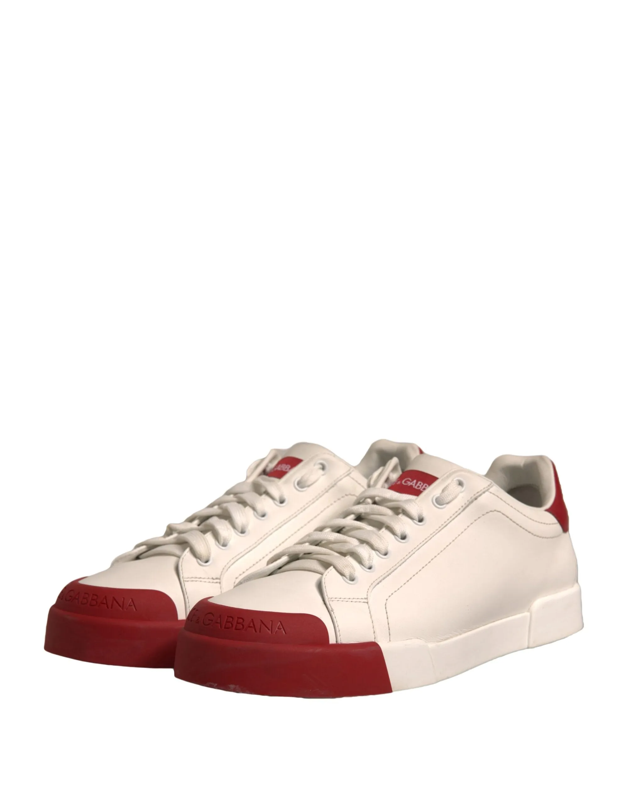 Dolce&Gabbana Portofino Men White Sneakers Leather Casual Trainer Shoes EUR 43.5