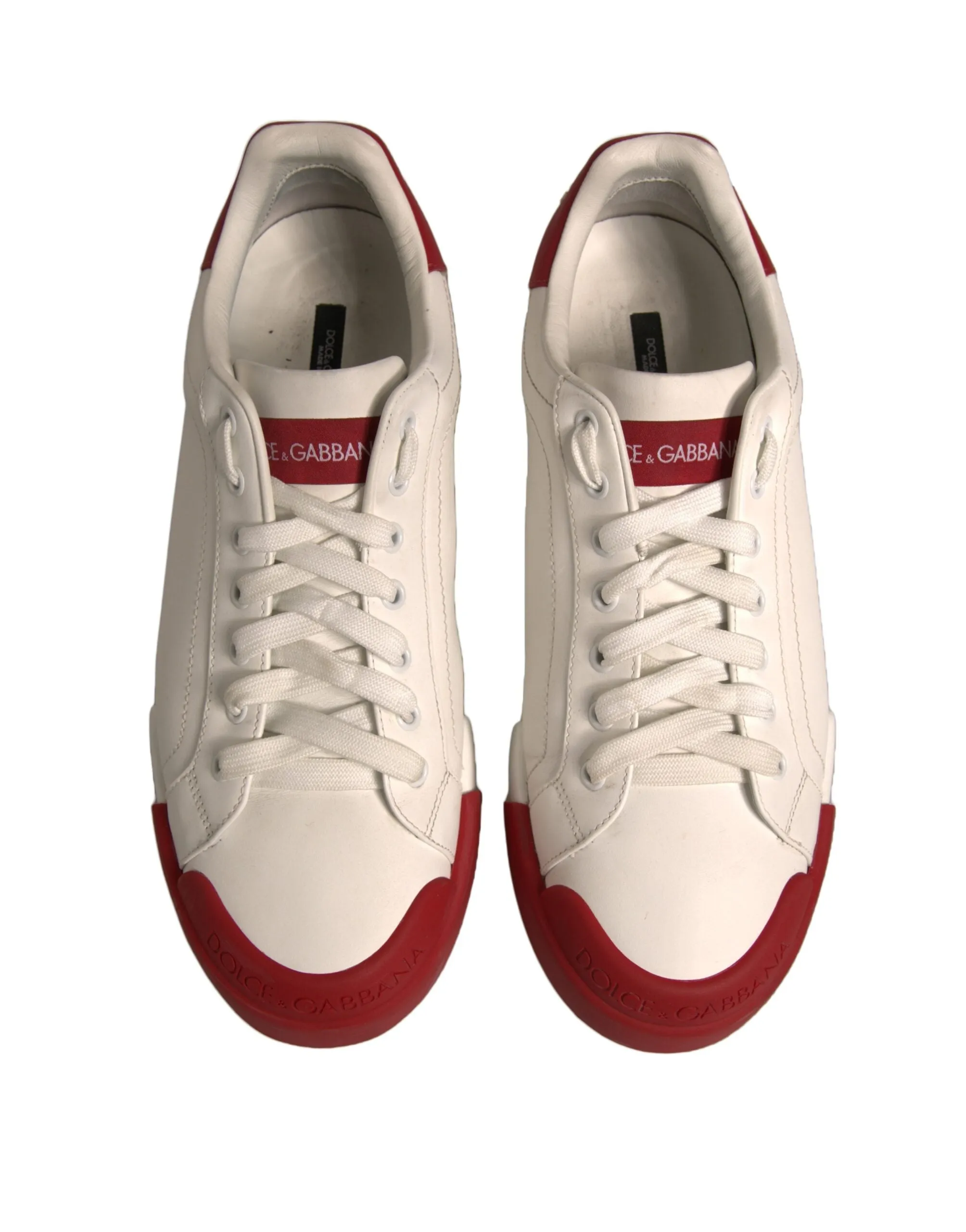 Dolce&Gabbana Portofino Men White Sneakers Leather Casual Trainer Shoes EUR 43.5