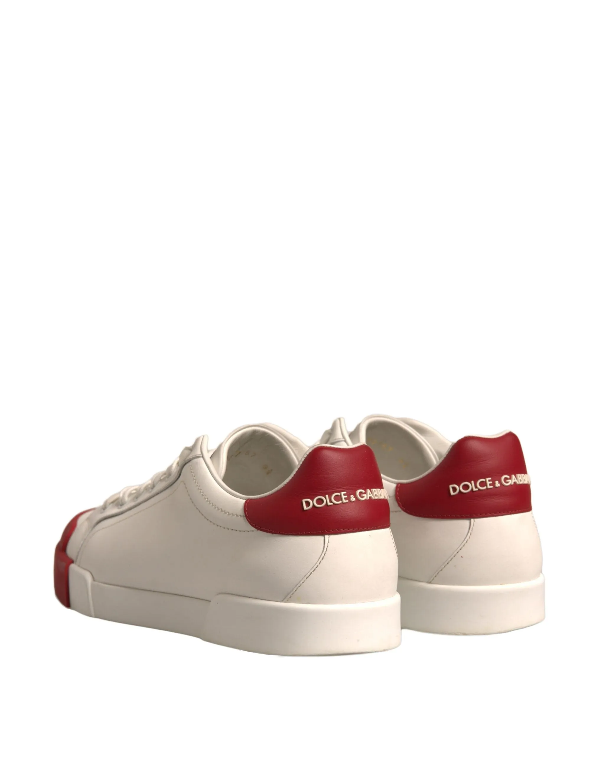 Dolce&Gabbana Portofino Men White Sneakers Leather Casual Trainer Shoes EUR 43.5