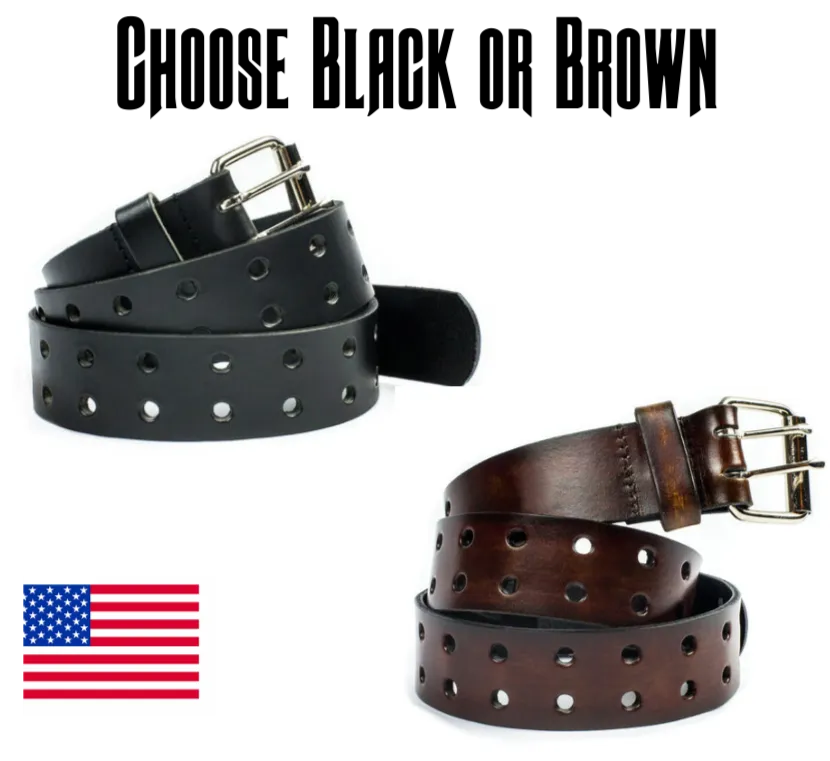Double Hole Casual Leather Belt