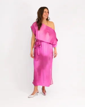 Drape Dress Print Pink
