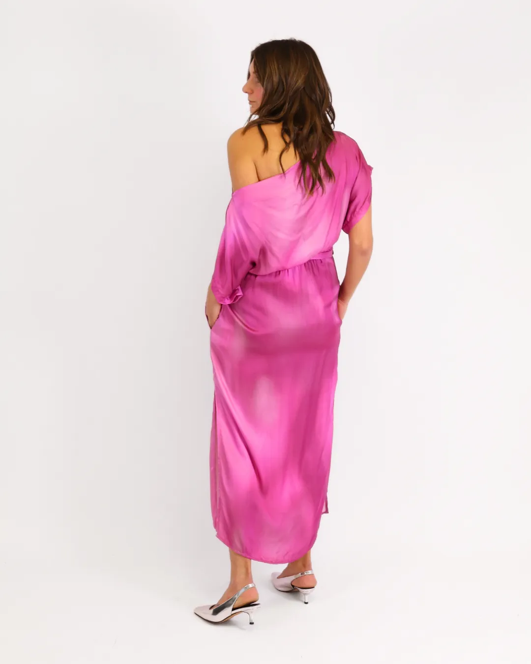 Drape Dress Print Pink