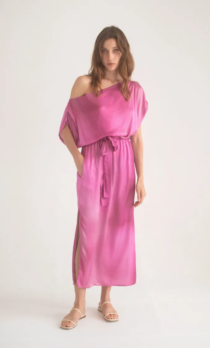 Drape Dress Print Pink