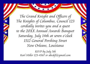 DRAPING AMERICAN FLAGS 1 CUSTOM INVITATION