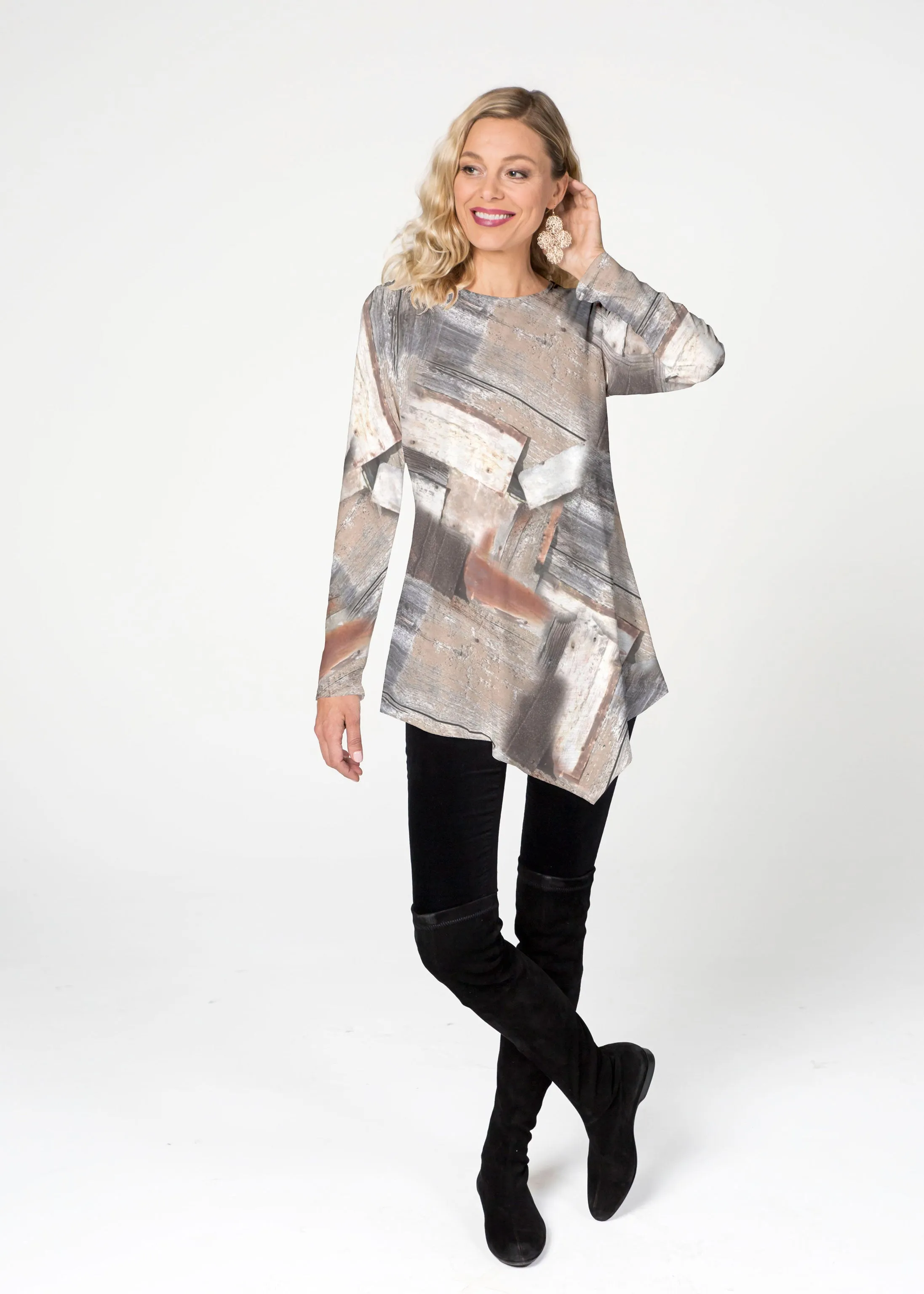 Driftwood (24013) ~ Asymmetrical French Terry Tunic
