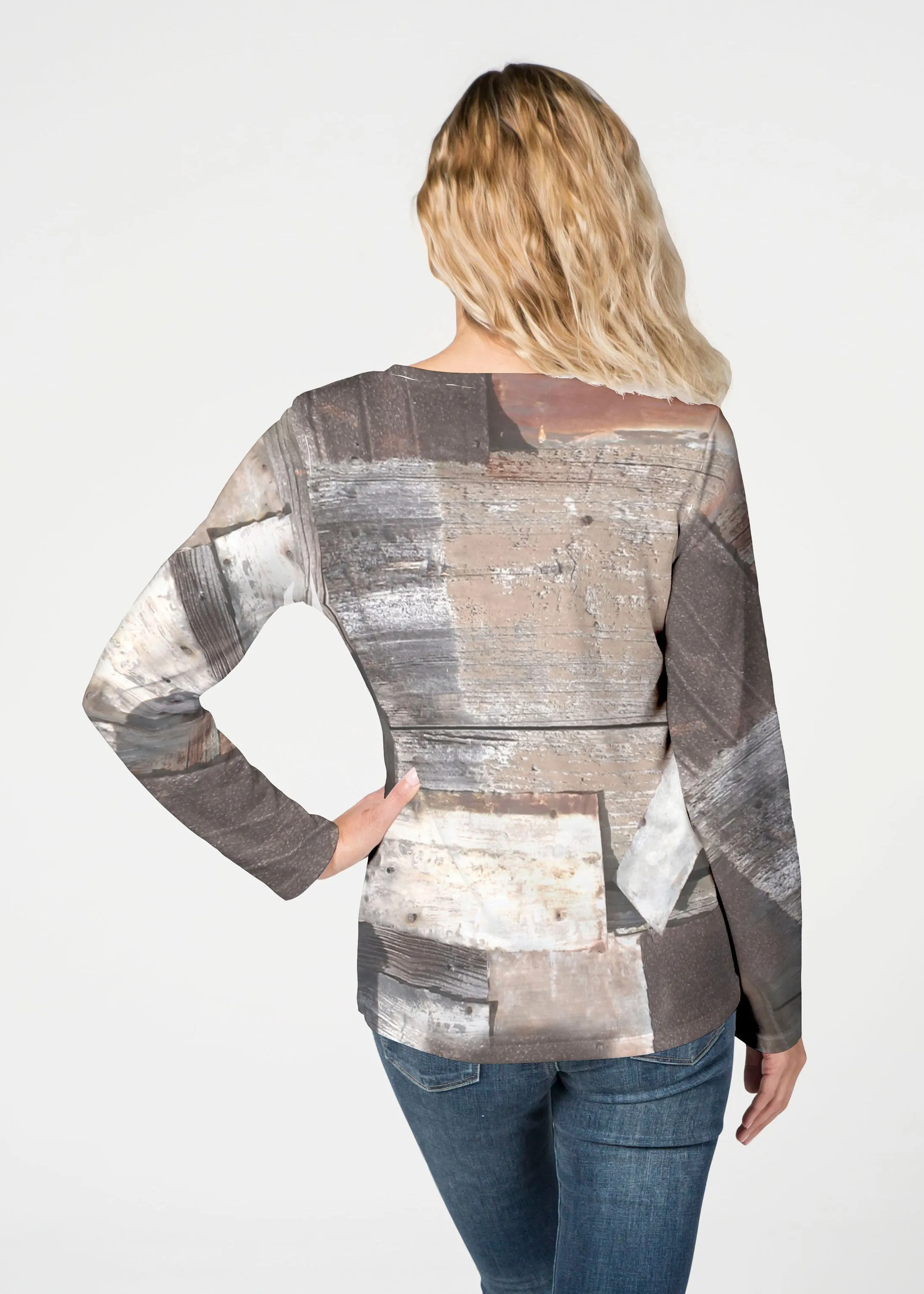 Driftwood (24013) ~ French Terry V-neck Top