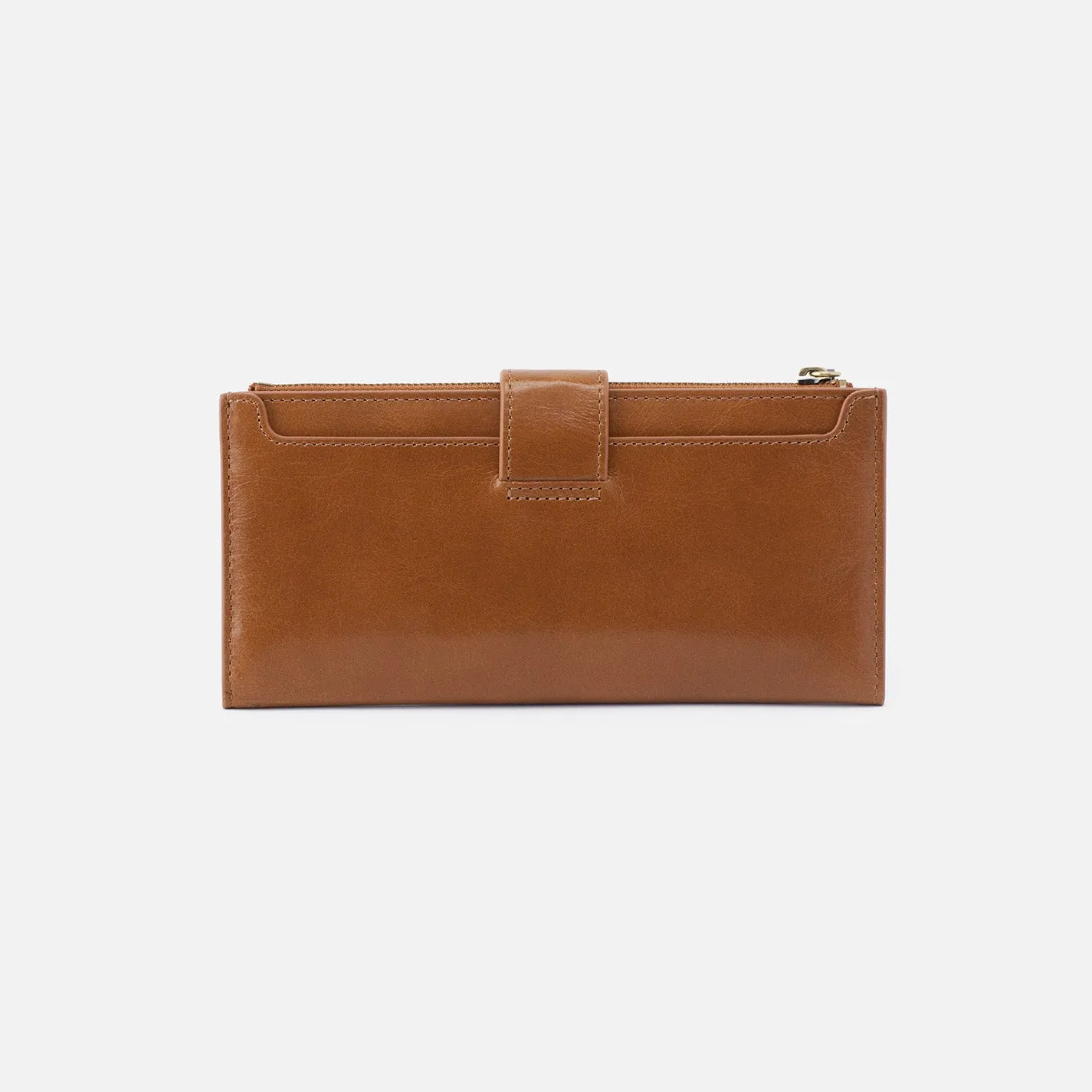 Dunn Continental Wallet In Polished Leather - Truffle