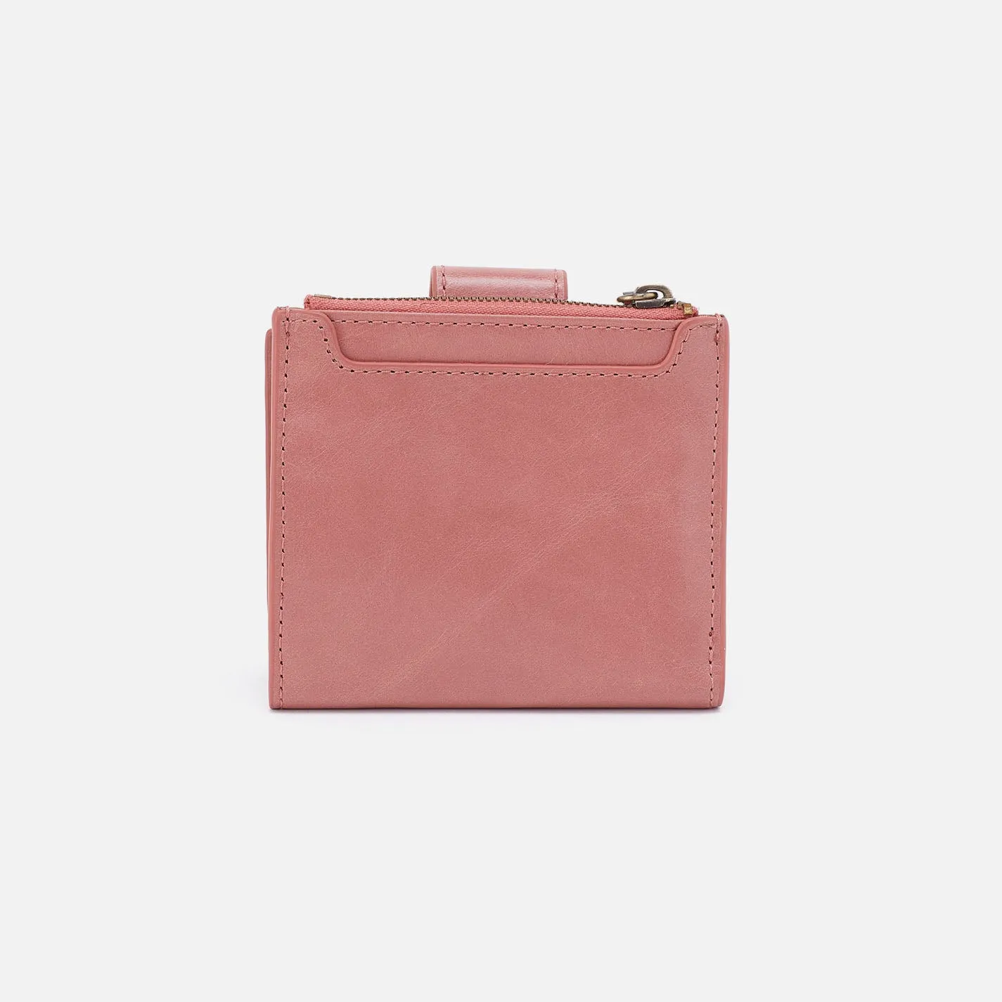 Dunn Mini Wallet In Polished Leather - Rose