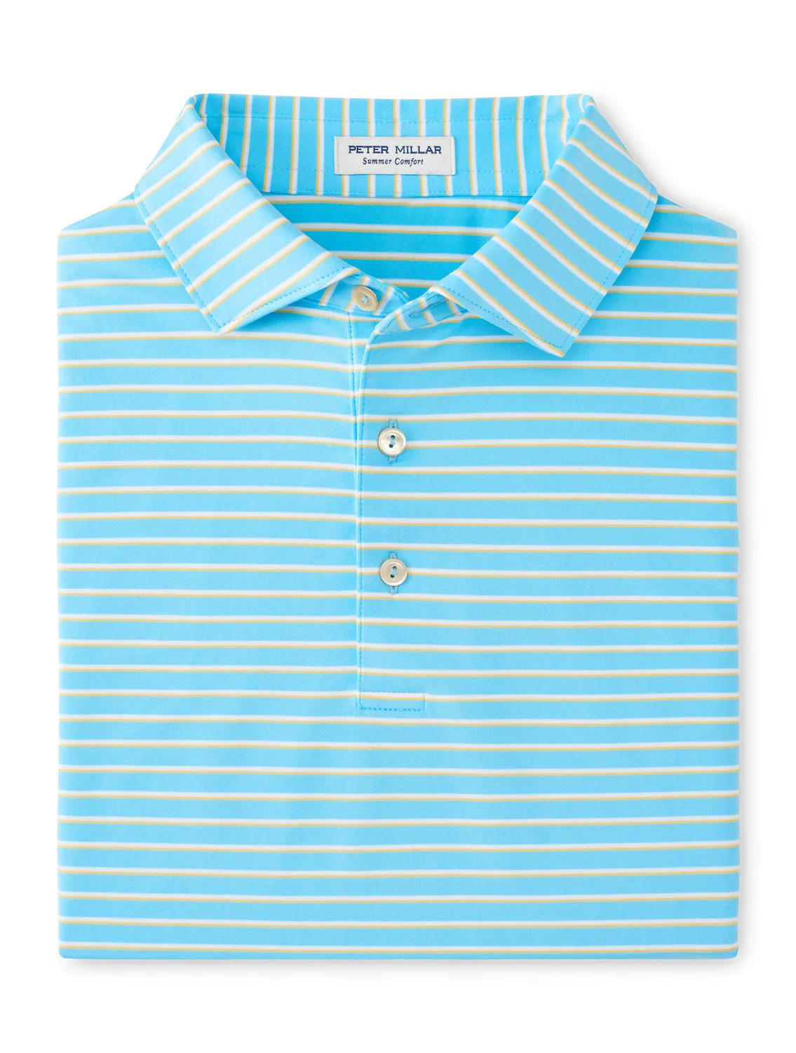 Dunnes Performance Jersey Polo by Peter Millar - Maya Blue