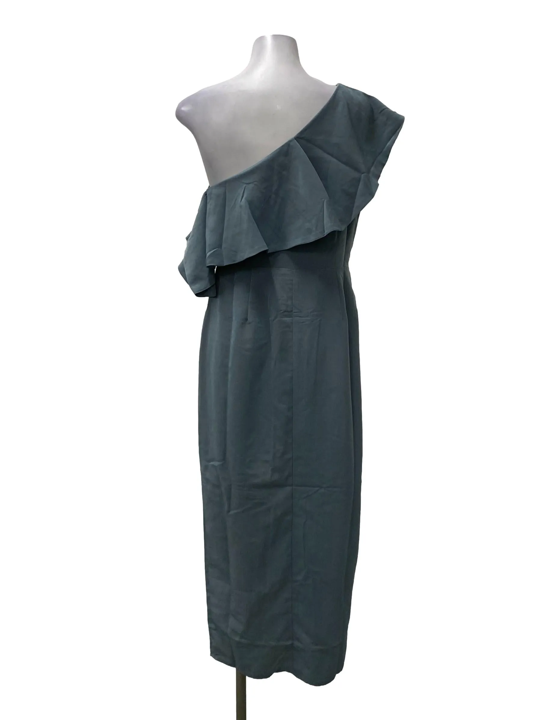 Dust Blue One Shoulder Dress